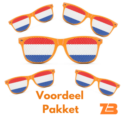 Oranje Zonnebril Nederlandse Vlag Voordeelpakket